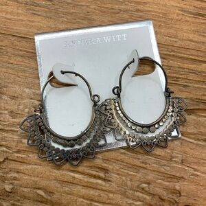 Annika Witt Bali Sterling Silver Filigree Fan Design Hoop Earrings